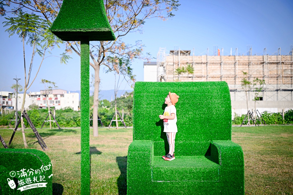 彰化【田中熊趣米公園】最新熊主題親子遊戲場.滑梯.沙坑.滑索一次滿足.還能近距離看高鐵奔馳!