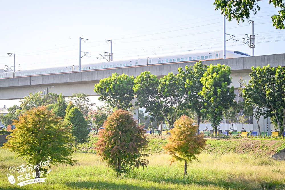 彰化【田中熊趣米公園】最新熊主題親子遊戲場.滑梯.沙坑.滑索一次滿足.還能近距離看高鐵奔馳!