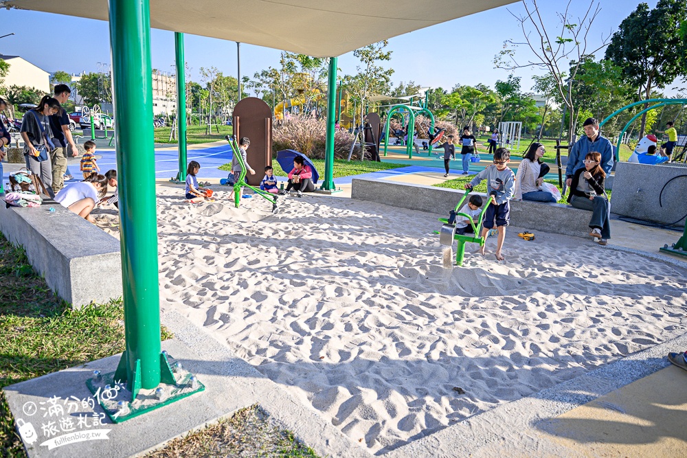 彰化【田中熊趣米公園】最新熊主題親子遊戲場.滑梯.沙坑.滑索一次滿足.還能近距離看高鐵奔馳!