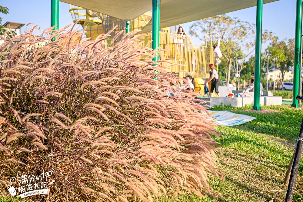 彰化【田中熊趣米公園】最新熊主題親子遊戲場.滑梯.沙坑.滑索一次滿足.還能近距離看高鐵奔馳!