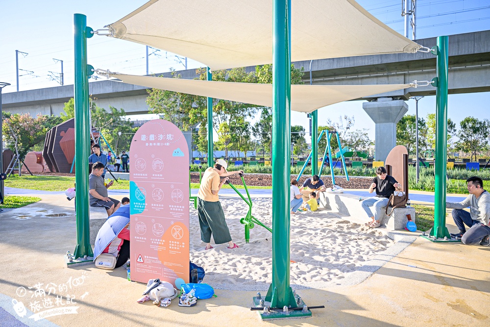 彰化【田中熊趣米公園】最新熊主題親子遊戲場.滑梯.沙坑.滑索一次滿足.還能近距離看高鐵奔馳!