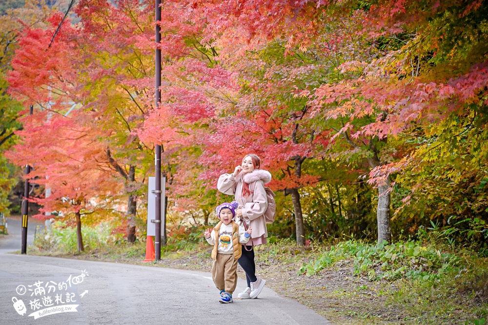 福島景點【塔崖】福島楓葉秘境,走吊橋.看塔型石岩.拜菩薩.感受百年溪流斷崖的震撼!