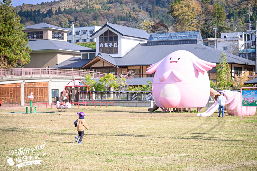 【福島吉利蛋公園】會津若松親子景點.古錐寶可夢主題滑梯.順遊清柳苑物產館&柳津町役場巨無霸紅牛超好拍!