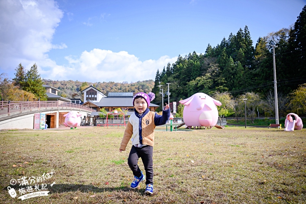 【福島吉利蛋公園】會津若松親子景點.古錐寶可夢主題滑梯.順遊清柳苑物產館&柳津町役場巨無霸紅牛超好拍!