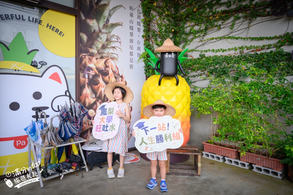 嘉義民雄景點【旺萊山鳳梨文化園區】免門票鳳梨觀光工廠,整顆鳳梨酥免費吃,漫步在700公頃的鳳梨田裡