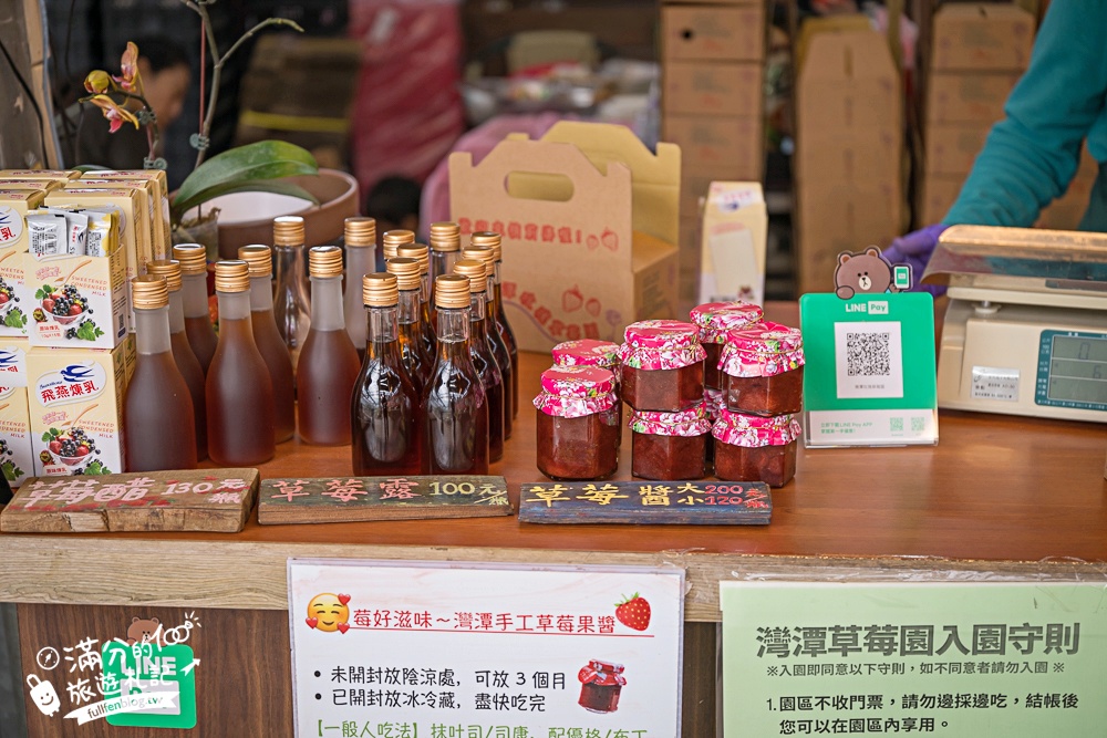 苗栗【灣潭玫瑰草莓園】大湖親子草莓園推薦,苗栗最大規模溫室高架草莓園.還能玩草莓醬手作DIY!
