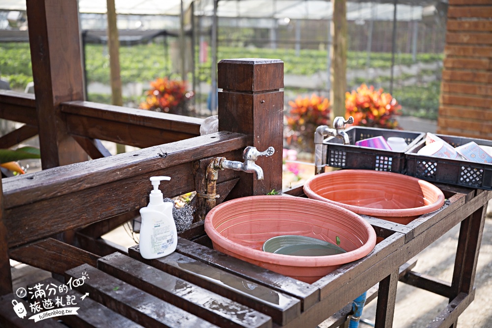 苗栗【灣潭玫瑰草莓園】大湖親子草莓園推薦,苗栗最大規模溫室高架草莓園.還能玩草莓醬手作DIY!