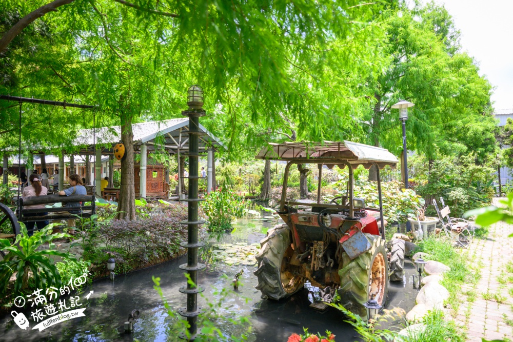 台中【田寮農莊】台中落羽松庭院餐廳,純樸鄉村風~療癒的水上蓮花池步道!