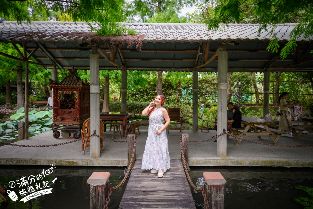 台中【田寮農莊】台中落羽松庭院餐廳,純樸鄉村風~療癒的水上蓮花池步道!