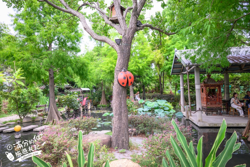 台中【田寮農莊】台中落羽松庭院餐廳,純樸鄉村風~療癒的水上蓮花池步道!