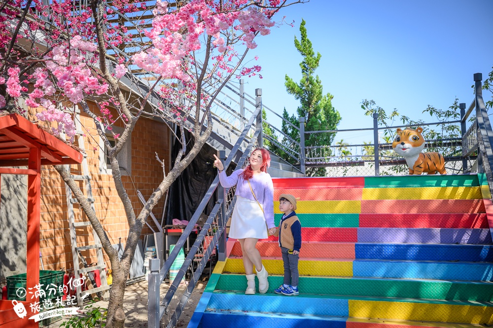 台中【義虎堂虎爺廟】孩子的守護神,求福求財求平安,還能賞櫻花.走生態池餵魚,看高鐵奔馳!