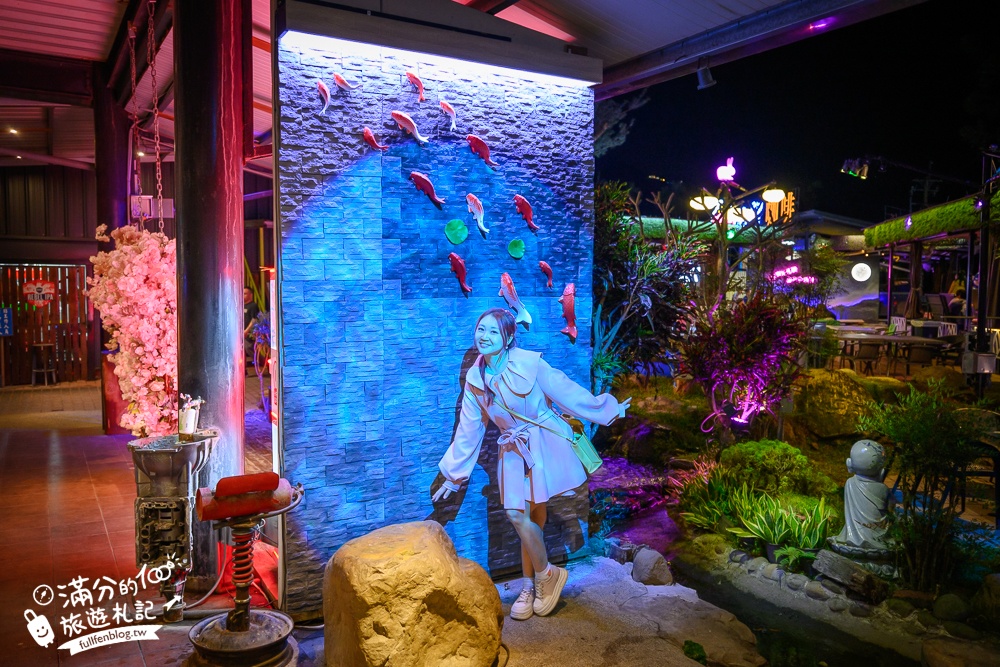 雲林古坑景點【華南天空之夜養生泡腳咖啡】250元泡腳看夜景送飲料,最新浪漫愛情橋,彎月相框拱門超好拍!