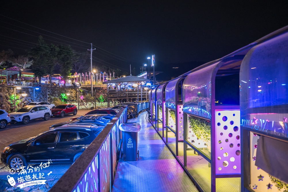 雲林古坑景點【華南天空之夜養生泡腳咖啡】250元泡腳看夜景送飲料,最新浪漫愛情橋,彎月相框拱門超好拍!