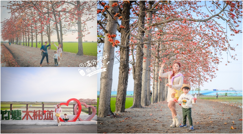 【彰化竹塘木棉花道】水神樹公田野間的木棉花秘境，浪漫雙心太陽花隧道! @滿分的旅遊札記