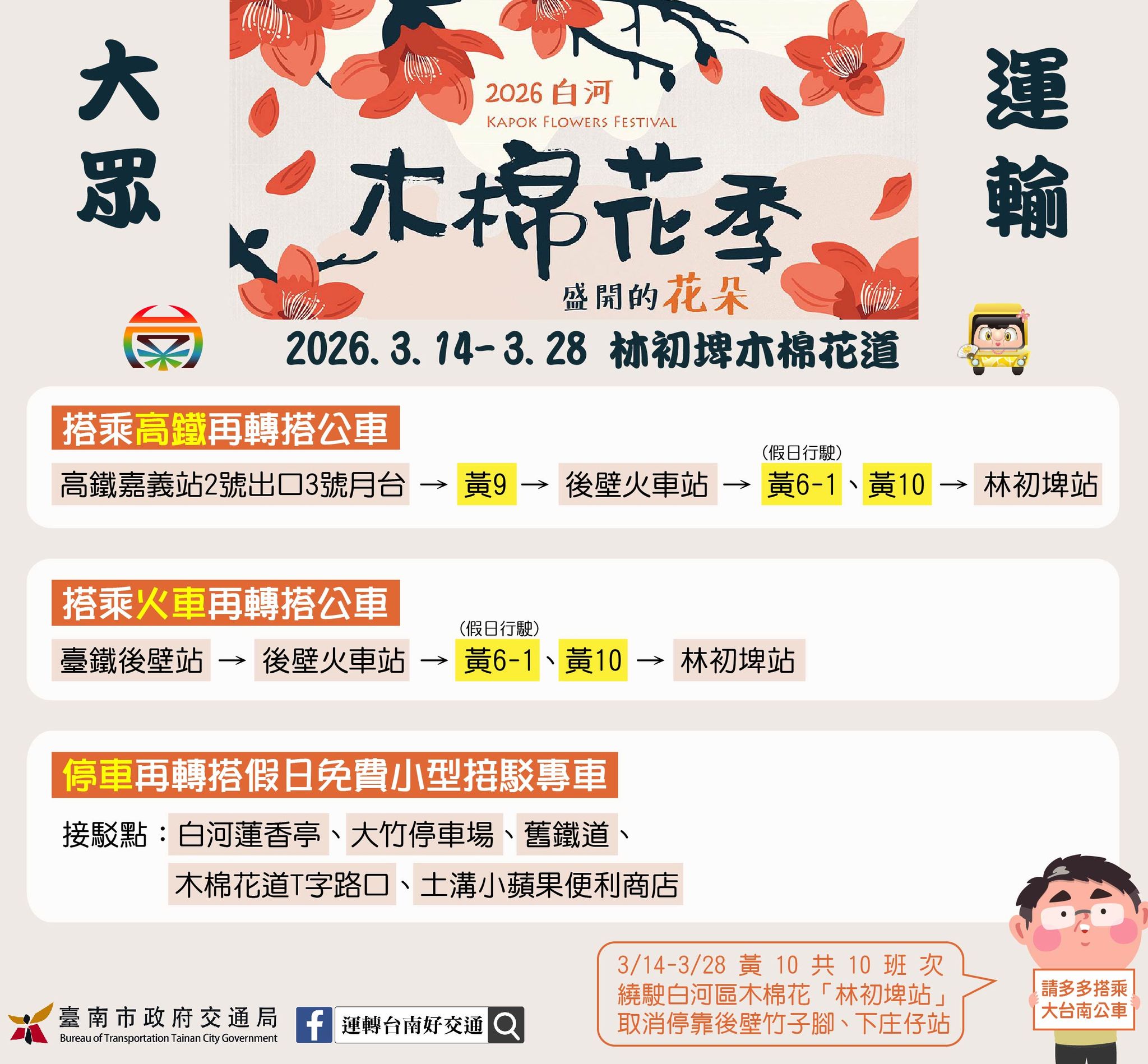 【2026白河林初埤木棉花季】最新花期活動交通資訊,全球評選最美紅色花街~浪漫火紅小太陽!