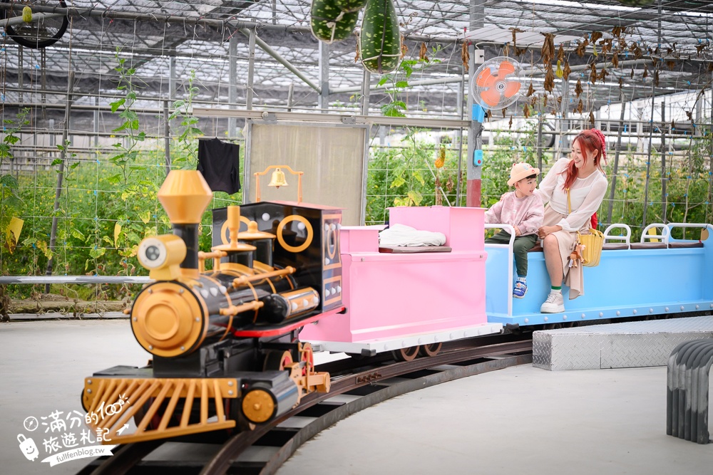 雲林【綠金蕃茄南瓜農場】全台唯一南瓜隧道小火車.可無限次搭乘.全室內景點.玩拍七彩南瓜.還有採果體驗唷!
