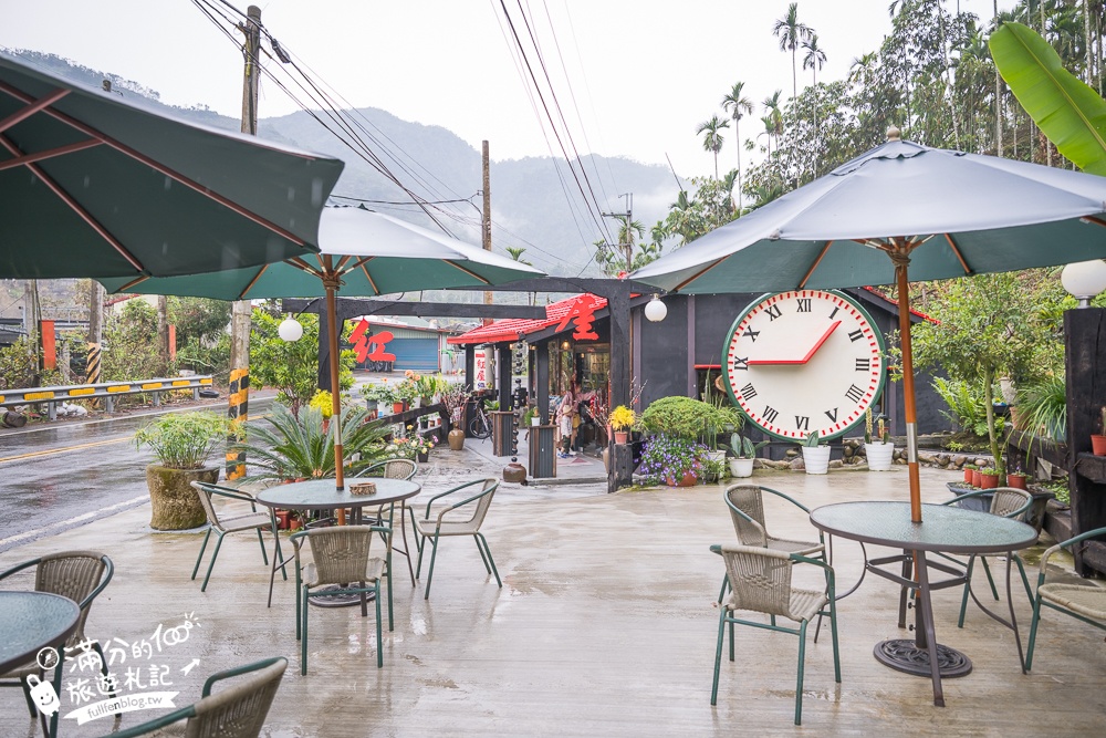 南投【紅屋小站】雲林南投交界的紅色小屋.人氣必吃苦茶油雞&鯛魚燒~山林裡唯美餐館!