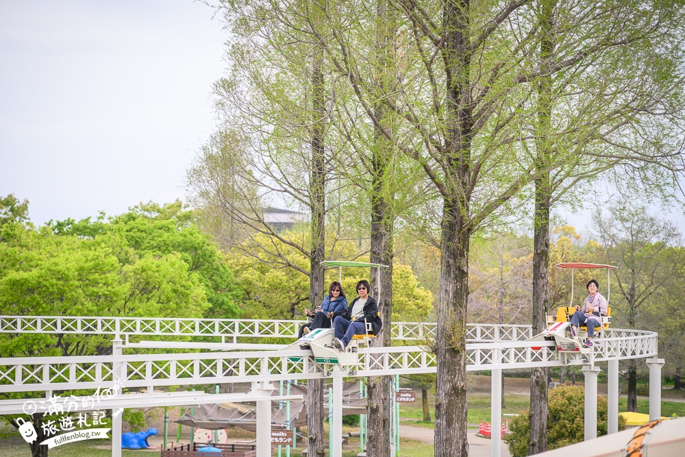 名古屋親子景點【戶田川綠地公園】免門票入園.必體驗賞櫻高空腳踏車.滾輪溜滑梯.遊戲場通通免費玩!