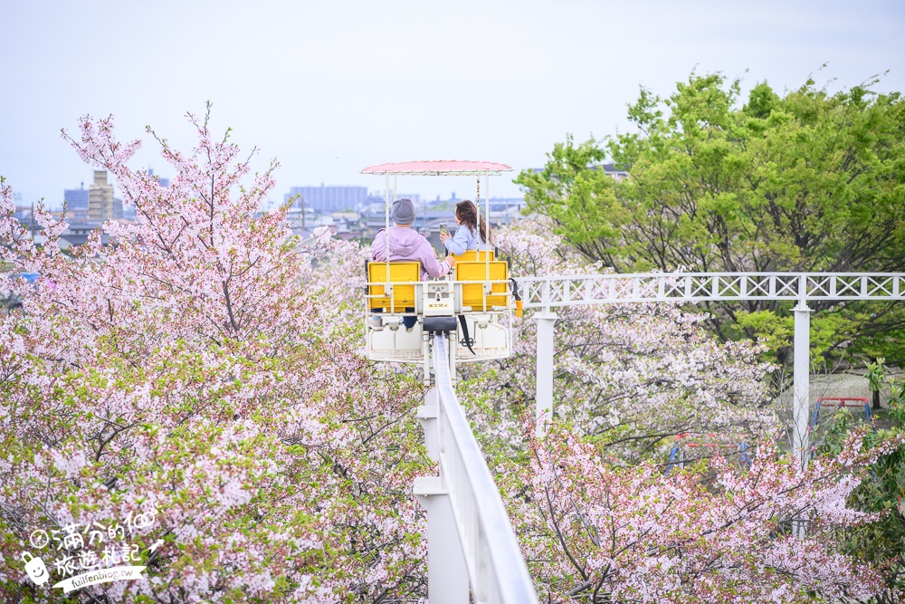 名古屋親子景點【戶田川綠地公園】免門票入園.必體驗賞櫻高空腳踏車.滾輪溜滑梯.遊戲場通通免費玩!
