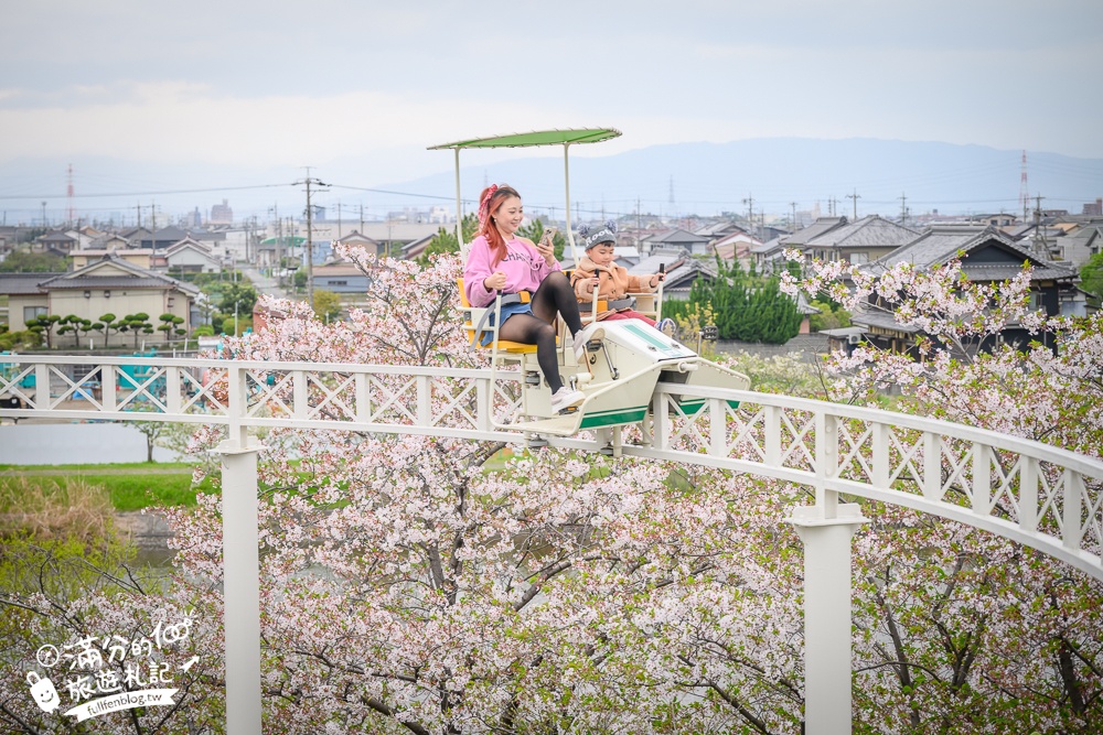 名古屋親子景點【戶田川綠地公園】免門票入園.必體驗賞櫻高空腳踏車.滾輪溜滑梯.遊戲場通通免費玩!