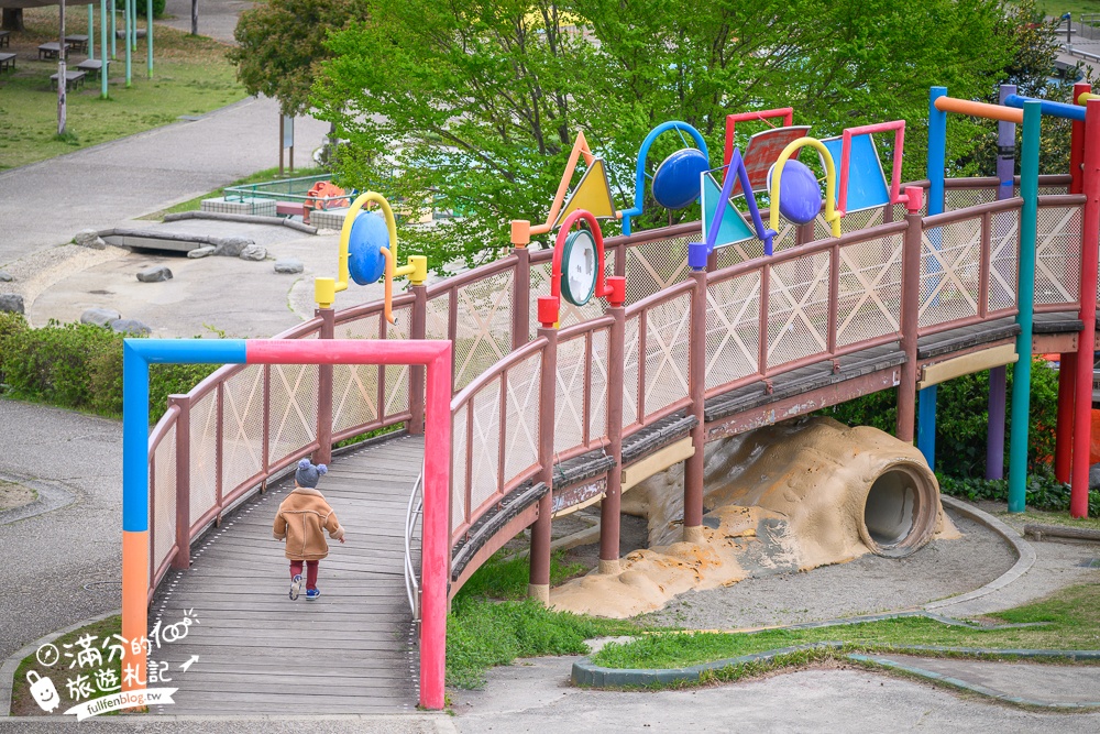 名古屋親子景點【戶田川綠地公園】免門票入園.必體驗賞櫻高空腳踏車.滾輪溜滑梯.遊戲場通通免費玩!