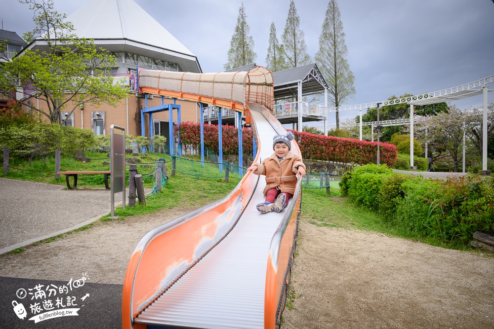 名古屋親子景點【戶田川綠地公園】免門票入園.必體驗賞櫻高空腳踏車.滾輪溜滑梯.遊戲場通通免費玩!