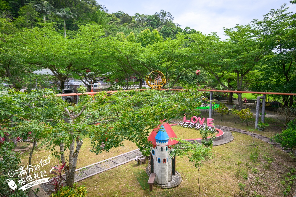 新北【河灣度假村】平溪隱藏版玩水秘境玩樂攻略.挑戰高空腳踏車.刺激滑草&彩虹天梯.山泉水泳池沁涼一夏!