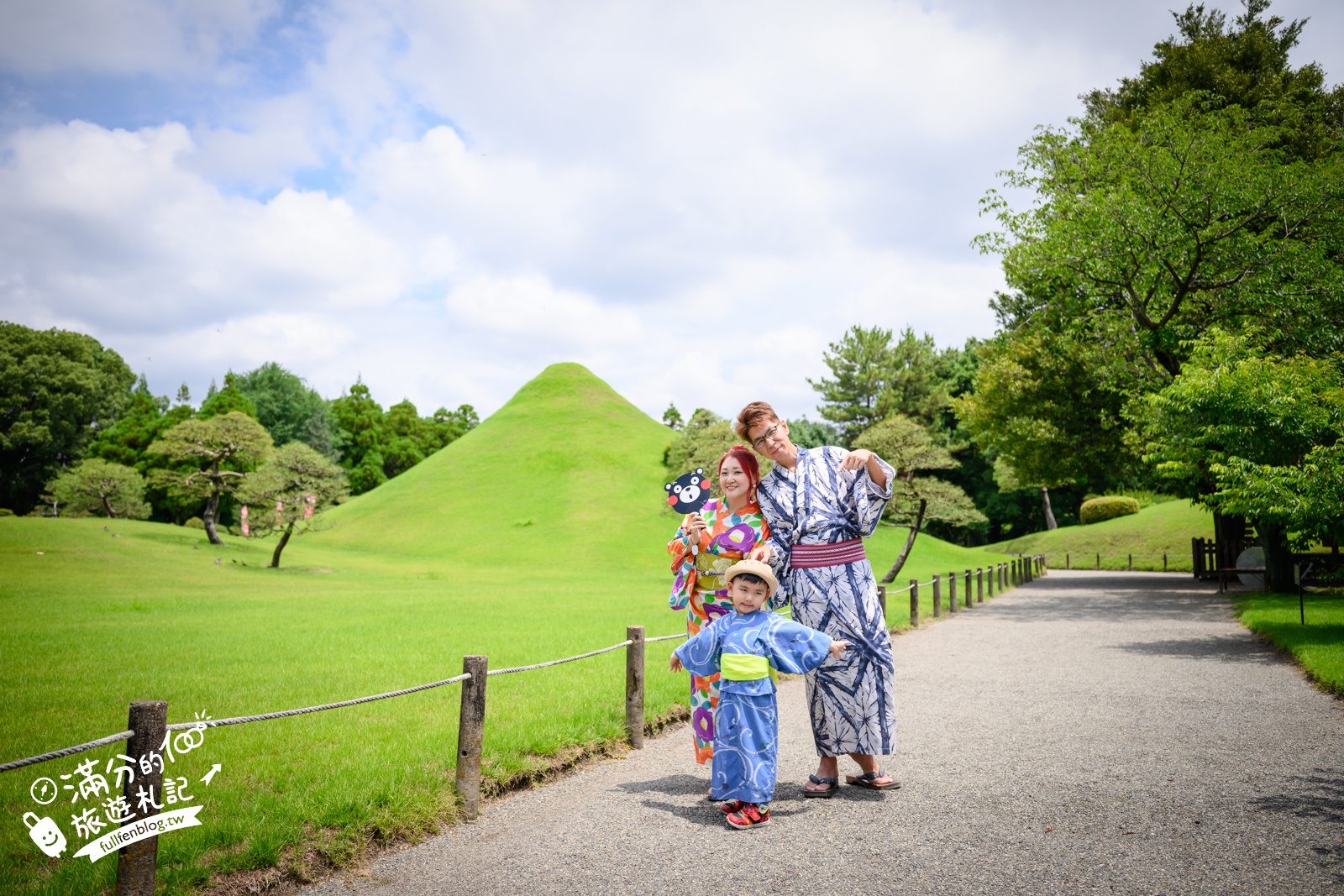 熊本【水前寺成趣園】最新玩樂＆交通攻略.熊本迷你版富士山.參拜出水神社，還能體驗和服逛商店街!