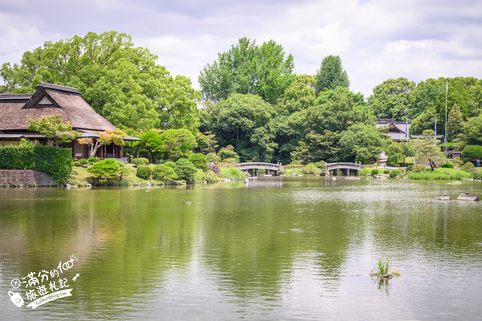 熊本【水前寺成趣園】最新玩樂＆交通攻略.熊本迷你版富士山.參拜出水神社，還能體驗和服逛商店街!