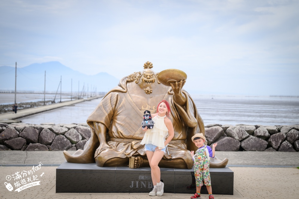 熊本【長部田海床路】現實版的神隱少女海中軌道.海中電柱潮汐奇景.航海王吉貝爾(甚平)拍照點!