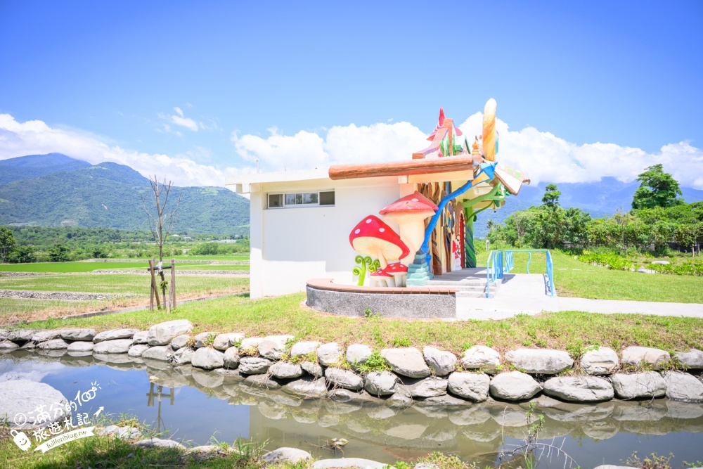 台東【鹿野花鹿米公園】鹿野免門票親子景點！繽紛童話魔法屋，玩共融遊戲場，順遊梅花鹿公園!