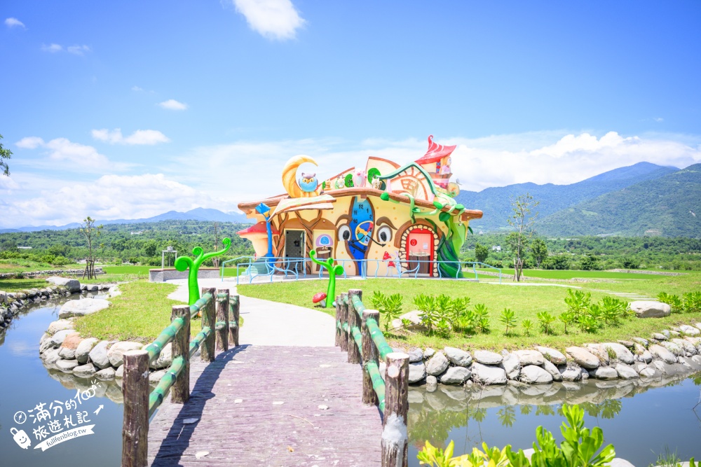 台東【鹿野花鹿米公園】鹿野免門票親子景點！繽紛童話魔法屋，玩共融遊戲場，順遊梅花鹿公園!