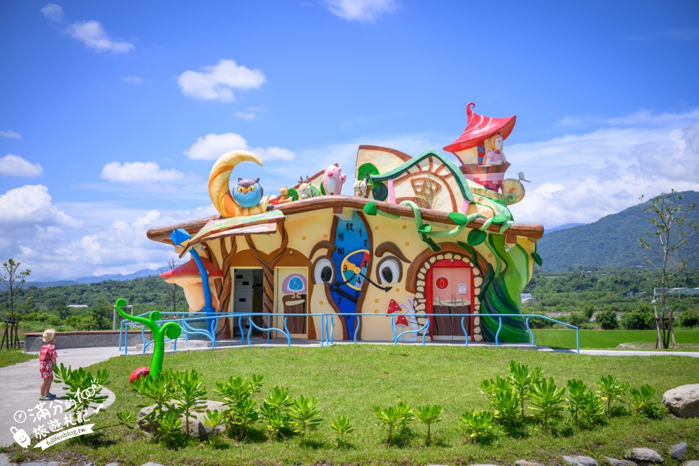 台東【鹿野花鹿米公園】鹿野免門票親子景點！繽紛童話魔法屋，玩共融遊戲場，順遊梅花鹿公園!