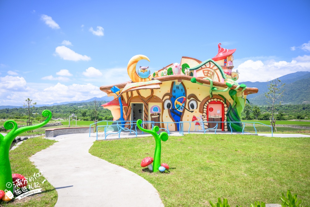 台東【鹿野花鹿米公園】鹿野免門票親子景點！繽紛童話魔法屋，玩共融遊戲場，順遊梅花鹿公園!