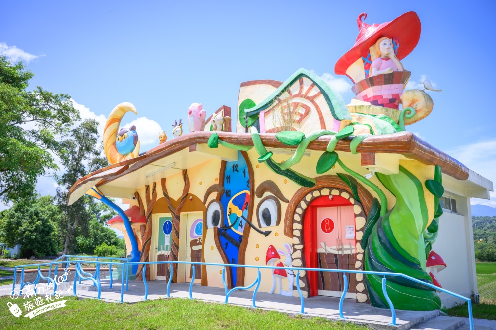 台東【鹿野花鹿米公園】鹿野免門票親子景點！繽紛童話魔法屋，玩共融遊戲場，順遊梅花鹿公園!