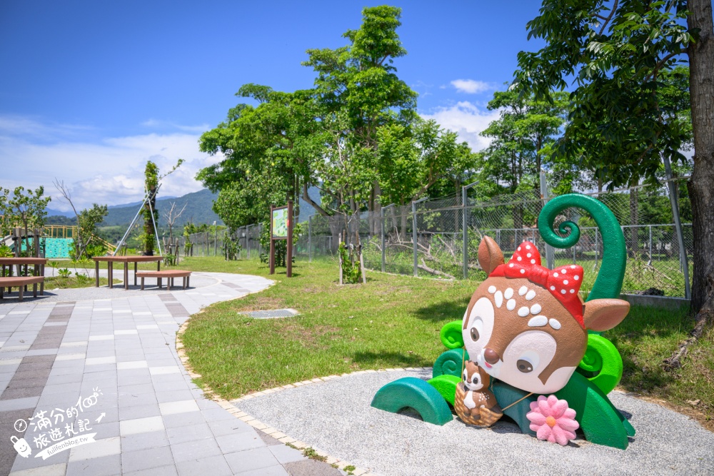 台東【鹿野花鹿米公園】鹿野免門票親子景點！繽紛童話魔法屋，玩共融遊戲場，順遊梅花鹿公園!
