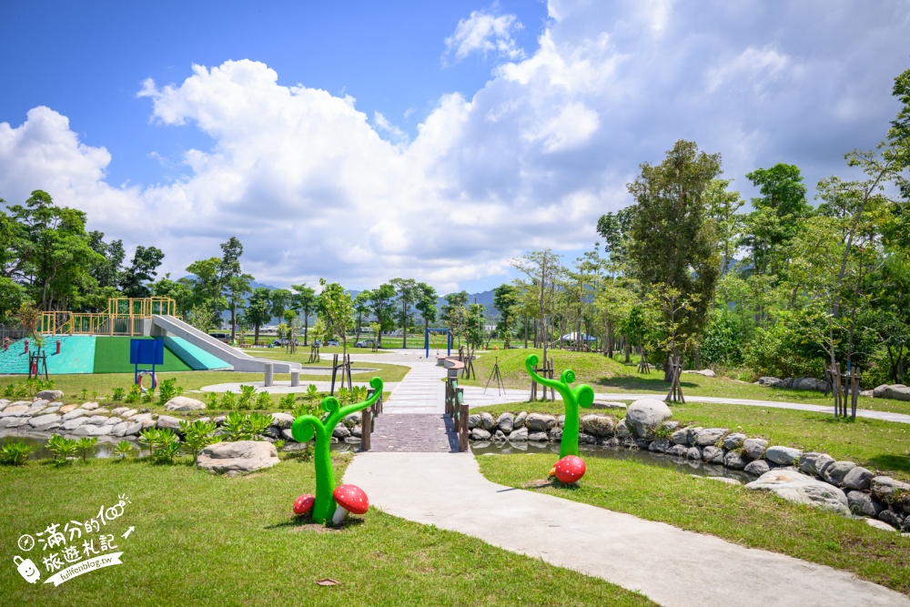 台東【鹿野花鹿米公園】鹿野免門票親子景點！繽紛童話魔法屋，玩共融遊戲場，順遊梅花鹿公園!