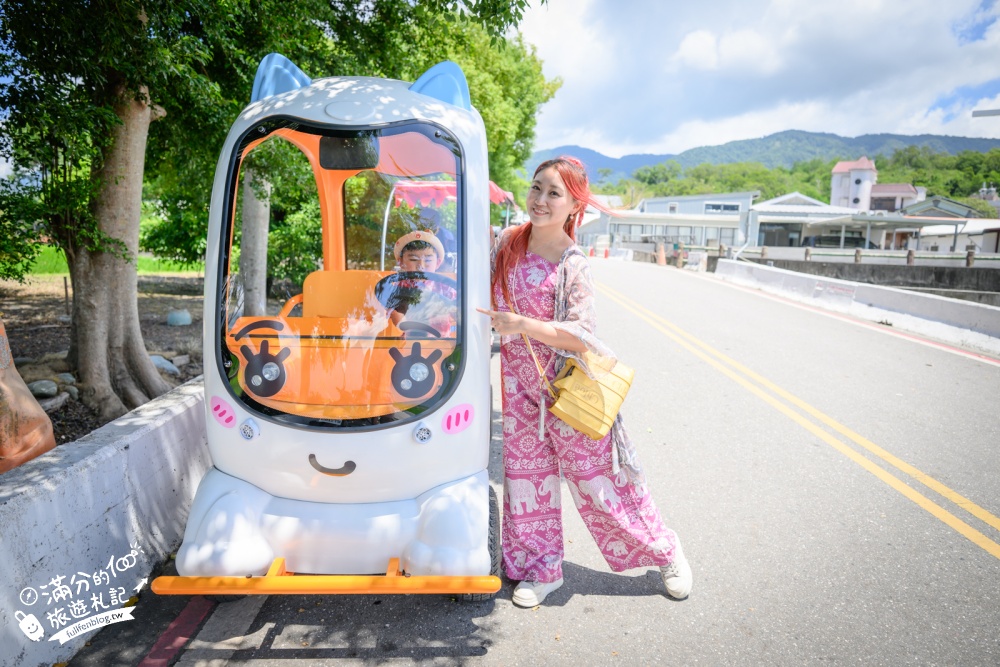 台東池上租車體驗【池上伯朗大道熊愛騎電動車出租店】巨型萌寵電動車玩伯朗大道、金城武樹和天堂路！價格&玩樂路線攻略