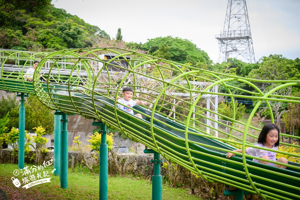 浦添大公園｜滾輪溜滑梯終點與回程步道