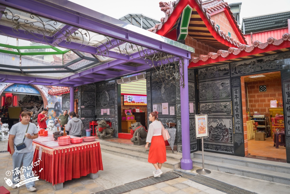 【新竹普天宮】古奇峰巨大關公像好震撼！仰望120尺關公地標，拜月老、求平安、參拜亮點與交通停車攻略！