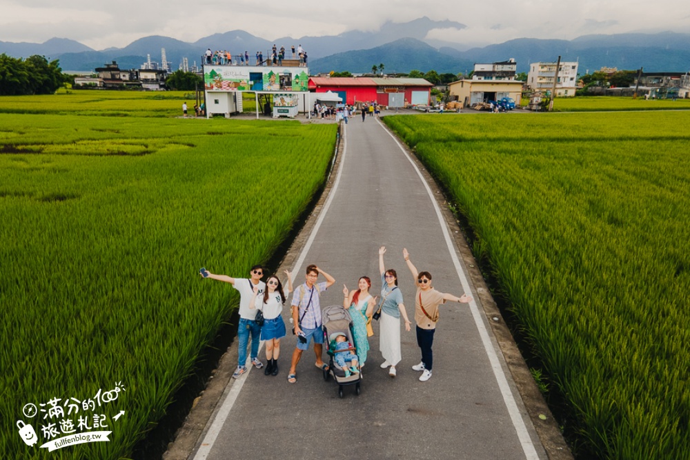 【宜蘭三奇美徑】冬山伯朗大道,宜蘭冬山稻間美徑,大自然絕美的彩稻布畫!
