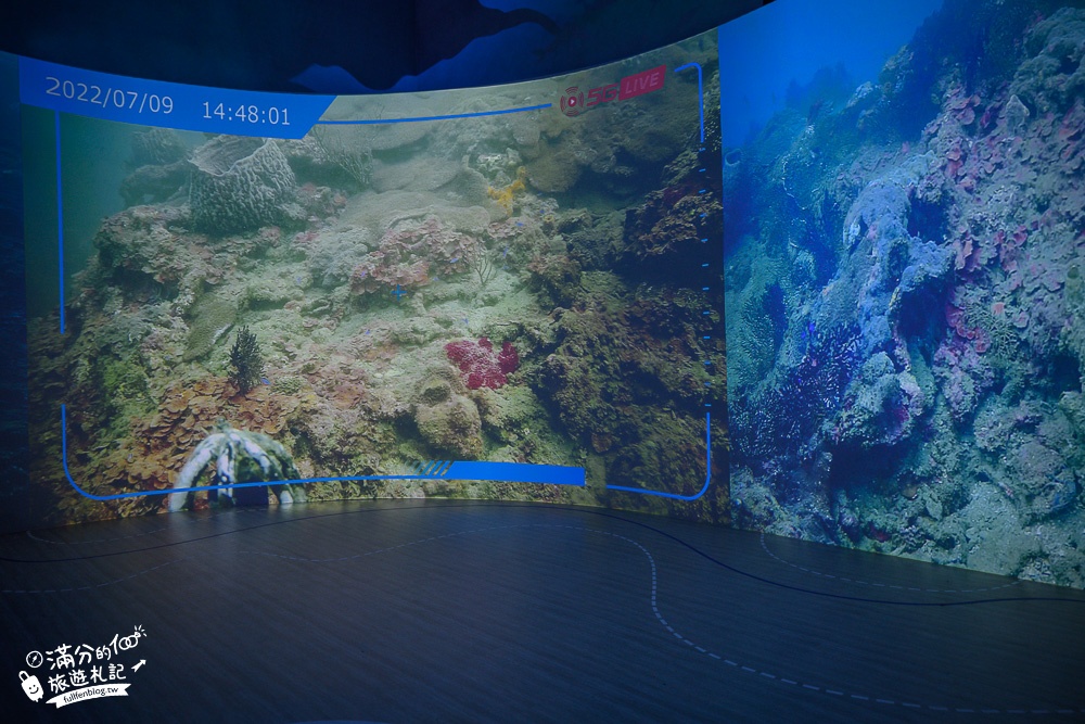 基隆景點|潮境智能海洋館i OCEAN好好玩|七米高大海缸.互動探索體驗~魟魚笑著和你打招呼!