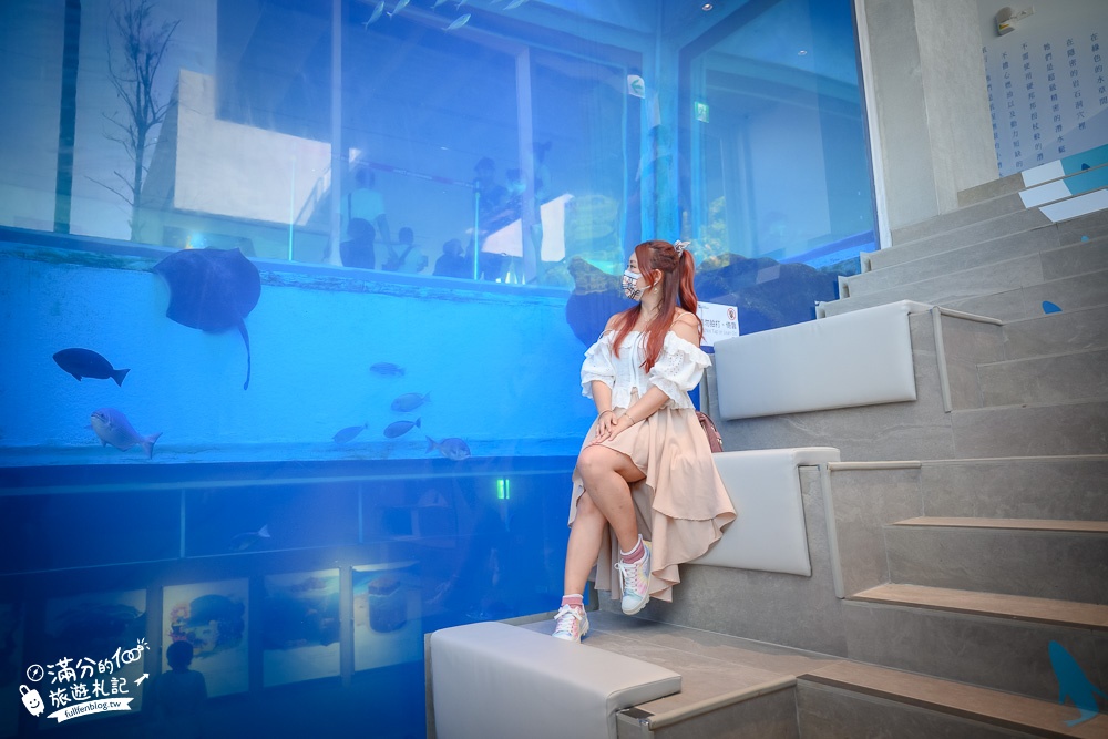基隆景點|潮境智能海洋館i OCEAN好好玩|七米高大海缸.互動探索體驗~魟魚笑著和你打招呼!