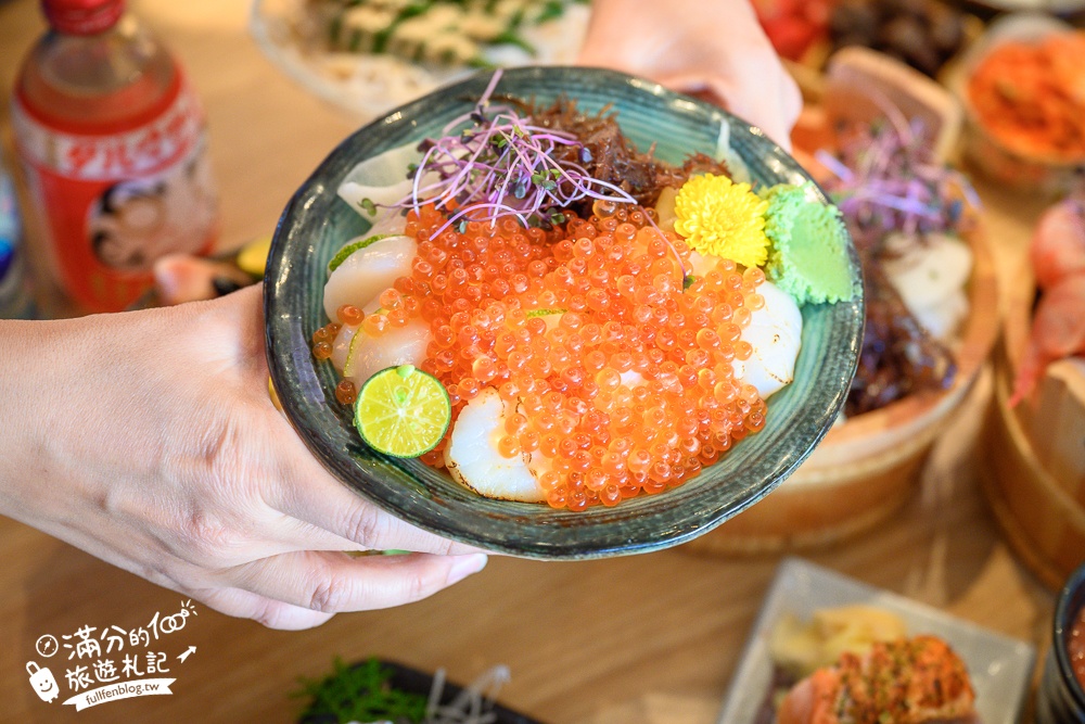 宜蘭【告春食彩小家日本料理】超澎湃木桶生魚片丼飯,重磅好評4.9星,美味平價不容錯過!