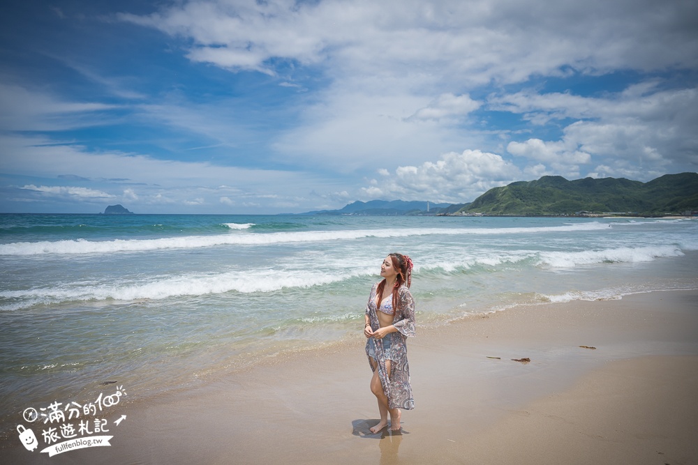 【翡翠灣海水浴場】2024新北最新萬里抹茶小山丘,望海玩沙看基隆嶼,還能玩拍古錐抹茶山丘超療癒!