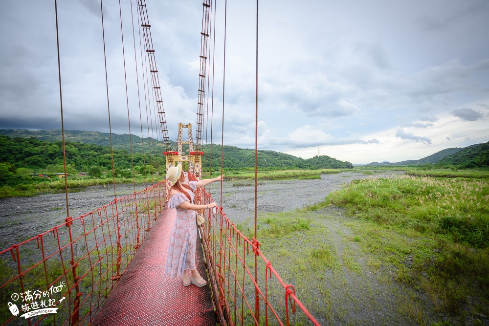 宜蘭景點|寒溪吊橋(免門票)開車即達宜蘭最大鋼索橋,能望群山,看龜山島~吹風美拍超愜意!