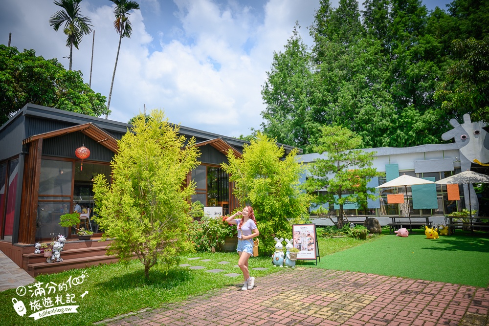 嘉義景點【綠盈牧場親子餐廳】萌牛玻璃屋裡用餐,可以釣魚.玩滑梯和跳跳馬.荷蘭馬廄好亮眼!